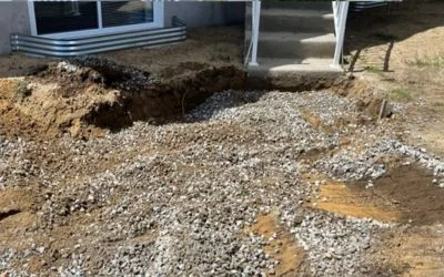 Terrain en préparation pour un aménagement extérieur